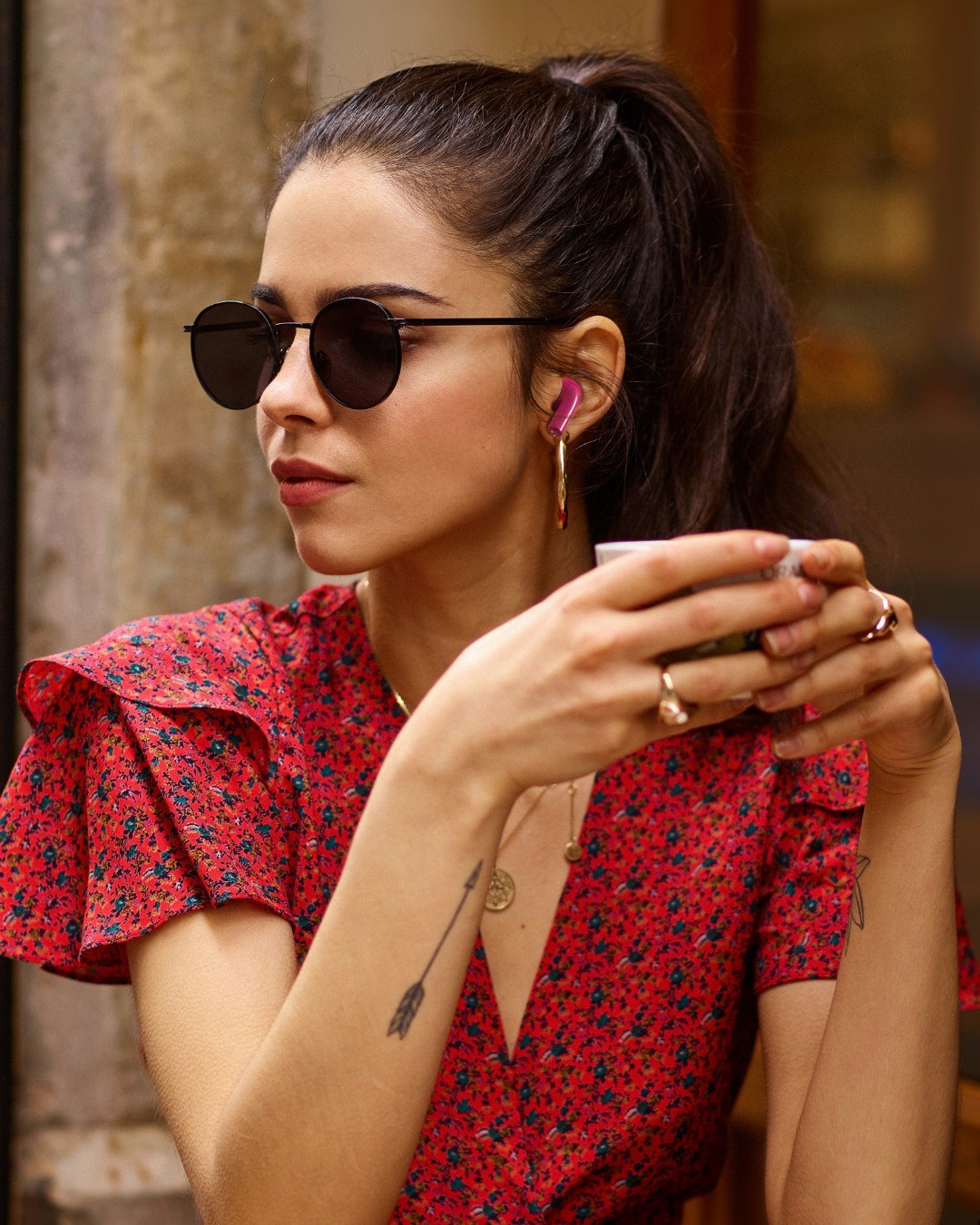 image of customer using YAJ Earbuds