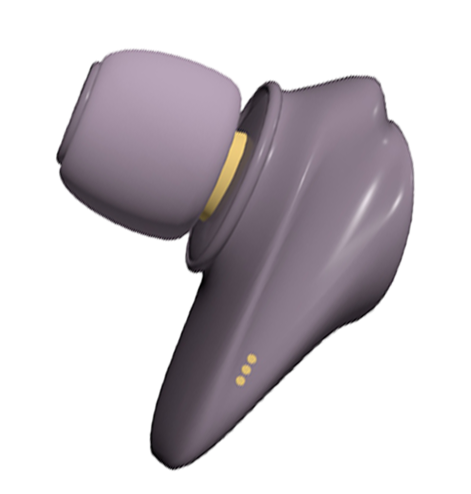 Image of the side profile of the earbuds